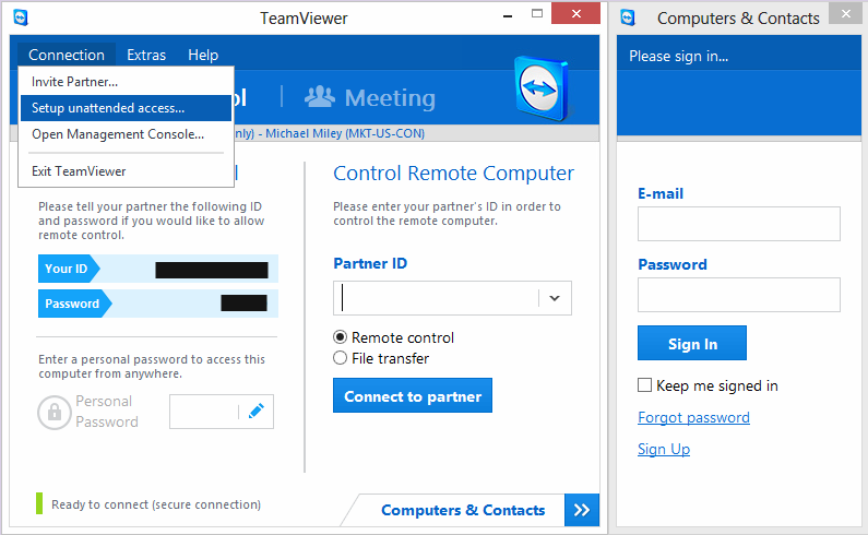 Teamviewer for mac set personal password free